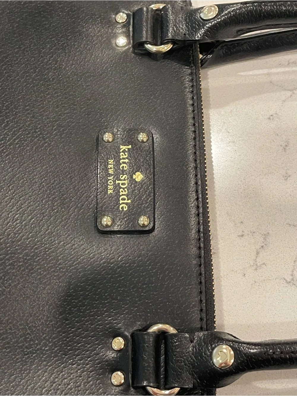 Kate Spade Wellesley Rachelle Black Leather Dome Satchel Pink Lining
